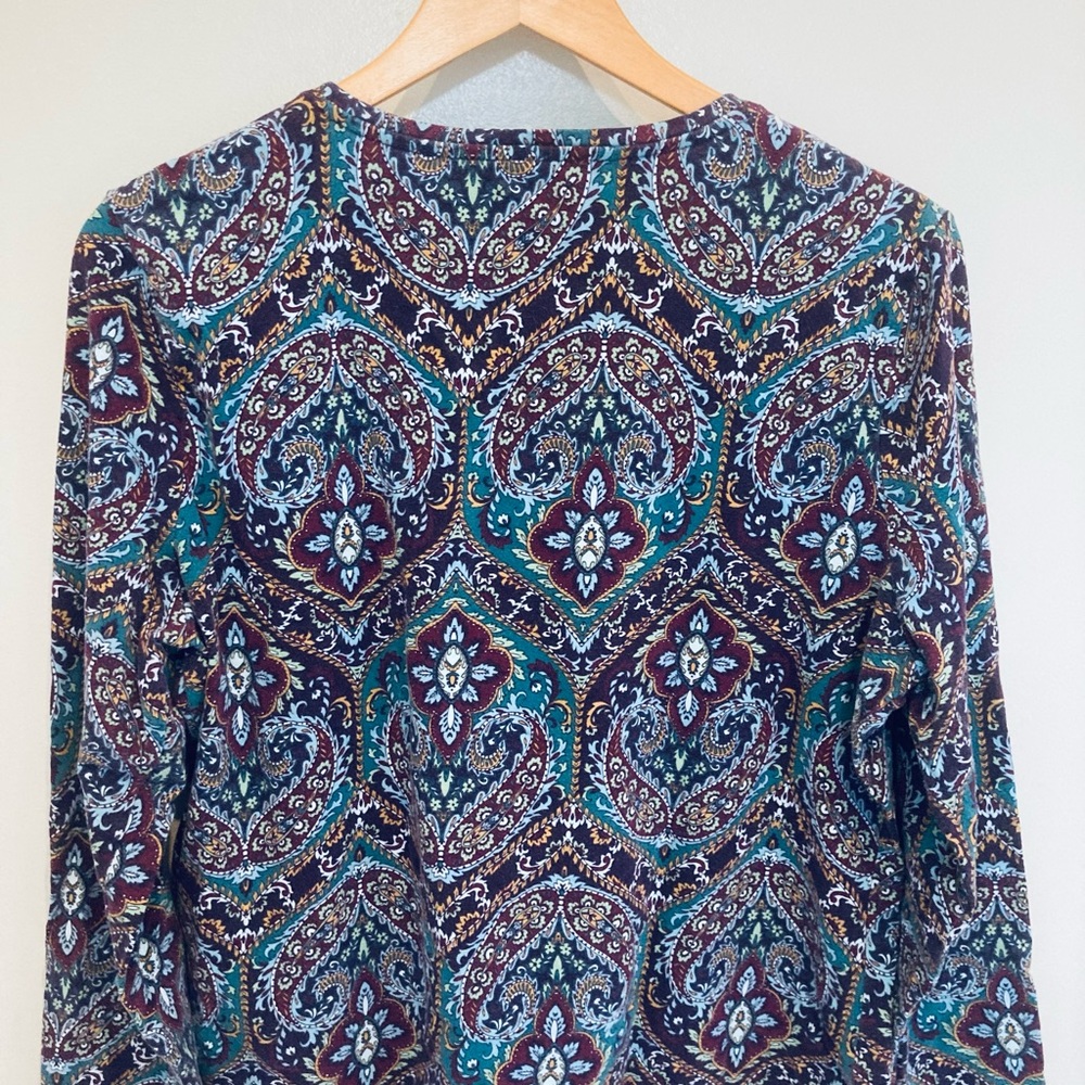 Talbots patterned long sleeve tee - Picture 3 of 8